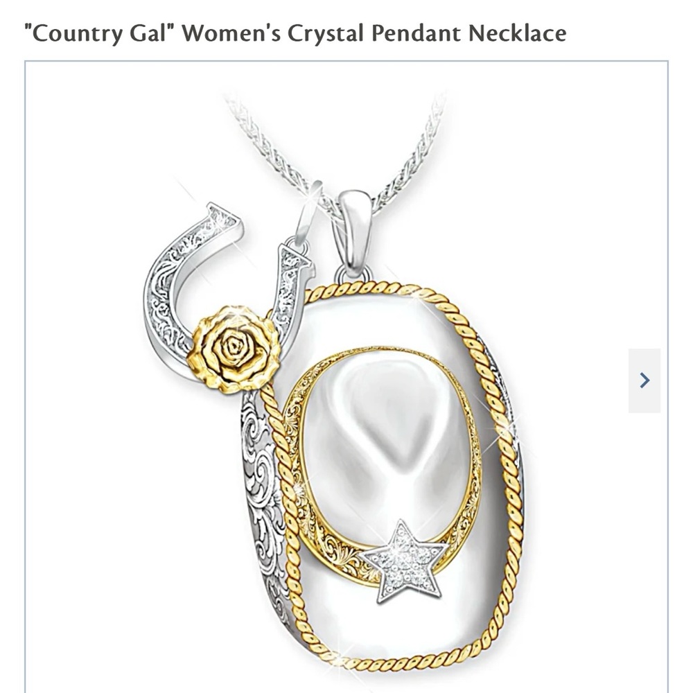 “Country Gal” Women’s Crystal Pendant Necklace